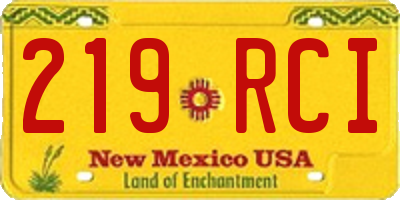 NM license plate 219RCI