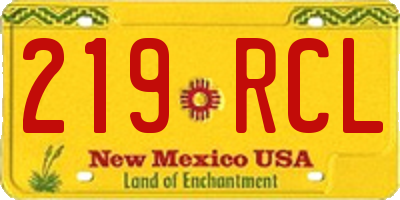 NM license plate 219RCL