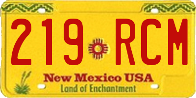 NM license plate 219RCM