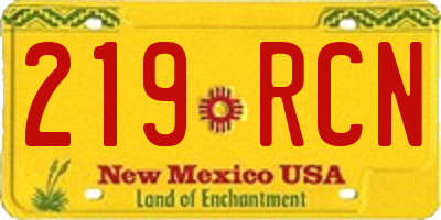 NM license plate 219RCN