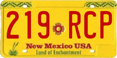 NM license plate 219RCP