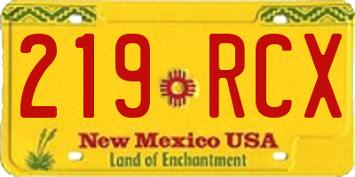 NM license plate 219RCX