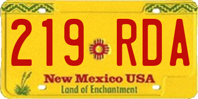 NM license plate 219RDA