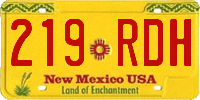 NM license plate 219RDH