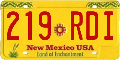 NM license plate 219RDI