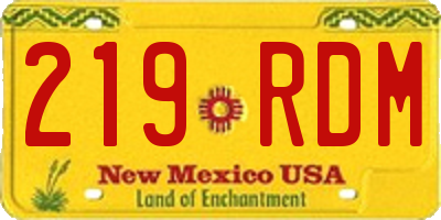 NM license plate 219RDM