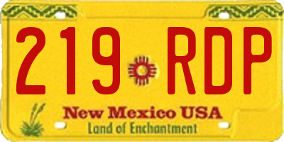 NM license plate 219RDP