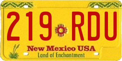 NM license plate 219RDU