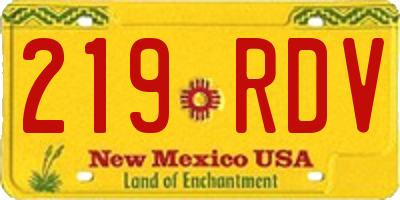 NM license plate 219RDV