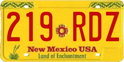 NM license plate 219RDZ