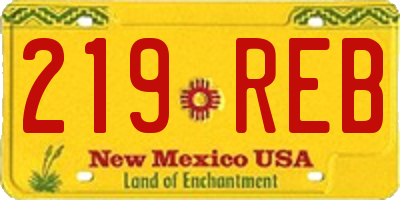 NM license plate 219REB