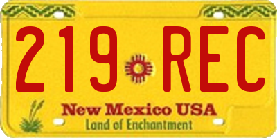 NM license plate 219REC