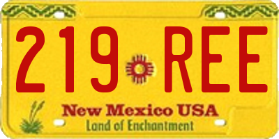 NM license plate 219REE