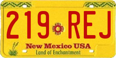 NM license plate 219REJ