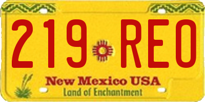 NM license plate 219REO