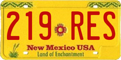 NM license plate 219RES