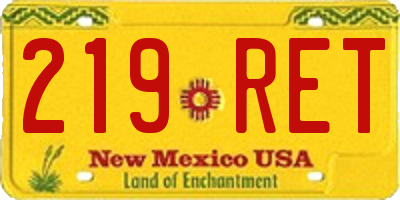NM license plate 219RET