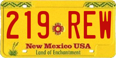 NM license plate 219REW