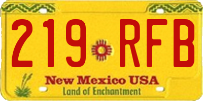 NM license plate 219RFB