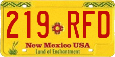 NM license plate 219RFD
