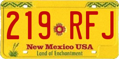NM license plate 219RFJ