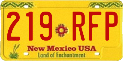 NM license plate 219RFP