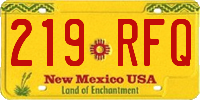 NM license plate 219RFQ