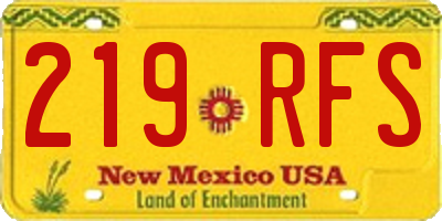 NM license plate 219RFS