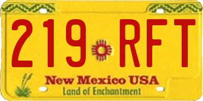 NM license plate 219RFT