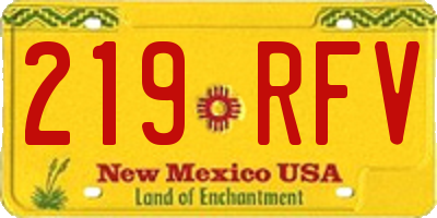 NM license plate 219RFV