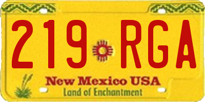 NM license plate 219RGA