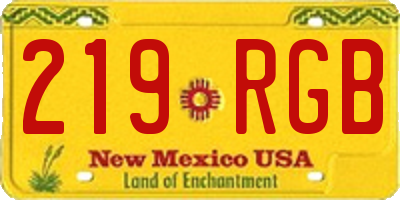 NM license plate 219RGB