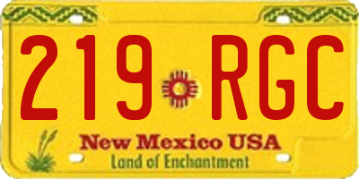 NM license plate 219RGC