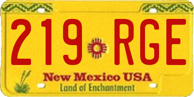 NM license plate 219RGE