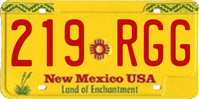 NM license plate 219RGG