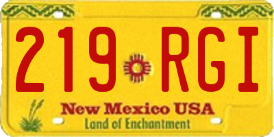 NM license plate 219RGI
