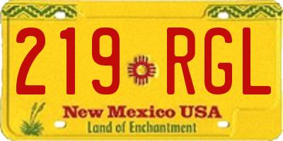 NM license plate 219RGL
