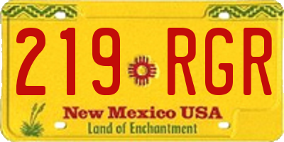 NM license plate 219RGR