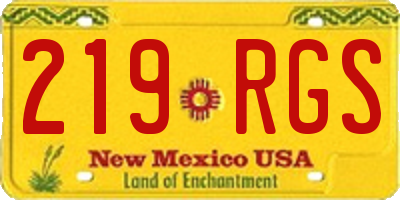 NM license plate 219RGS