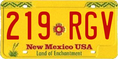 NM license plate 219RGV