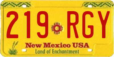 NM license plate 219RGY