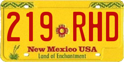 NM license plate 219RHD