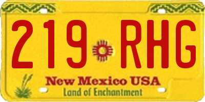 NM license plate 219RHG