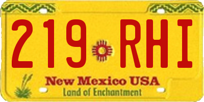 NM license plate 219RHI