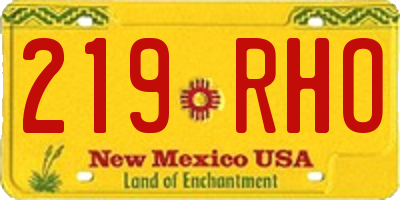 NM license plate 219RHO