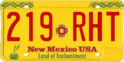 NM license plate 219RHT