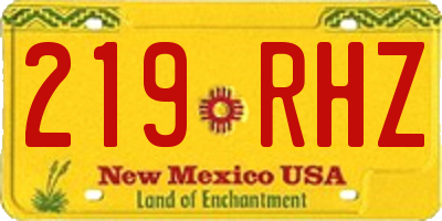 NM license plate 219RHZ