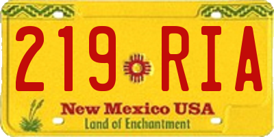 NM license plate 219RIA