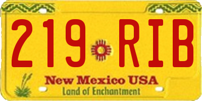 NM license plate 219RIB