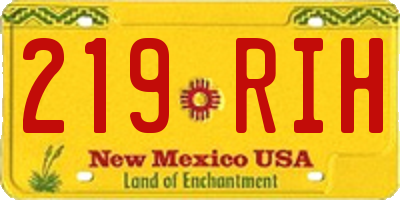NM license plate 219RIH